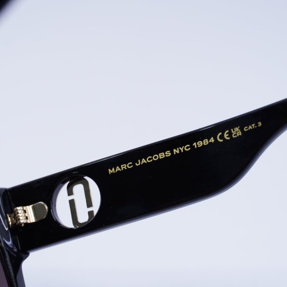 Marc Jacobs MARC 697/S 0807 FF Sunglasses Black Cat Eye Frame, Violet Lenses - Picture 6 of 10